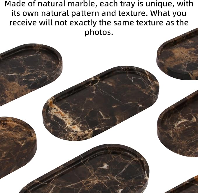 Natural Marble Tray Oval, Bathroom Vanity Tray - Image 4