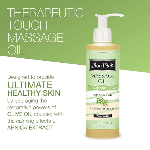 Bon Vital' Therapeutic Touch Massage Oil, 8oz Pump, Unscented Massage Oil - Image 3