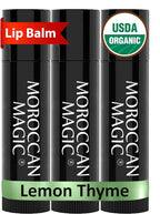 Moroccan Magic Organic Lemon Thyme Lip Balm 3 Pack | Ultra-Hydrating Argan & by MoroccanMagic