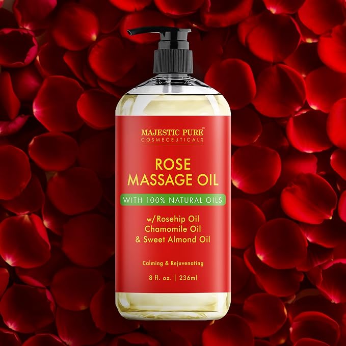 MAJESTIC PURE Rose Massage Oil for Massage Therapy - Image 4