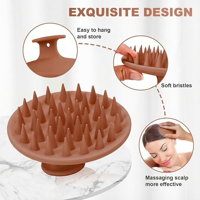 Meartchy Silicone Scalp Massager Shampoo Brush, Scalp Brush - Image 3
