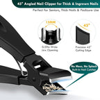 5-in-1 Professional Ingrown Toenail Tools Kit, Wide Jaw Slanted Nail Clippers & - Image 3