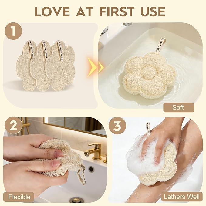 Natural Loofah Exfoliating Body Scrubber Made - Image 5