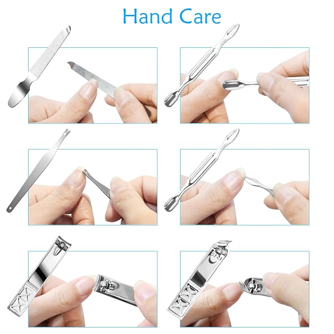 Teamkio 18pcs Manicure Set Pedicure Nail Clippers Set Travel Hygiene Kit - Image 5