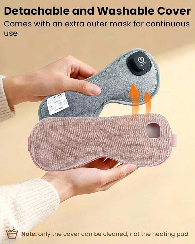 Cordless Heated Eye Mask with 1500mAh Large Battery, 4 Heat Levels & 100% - Image 7