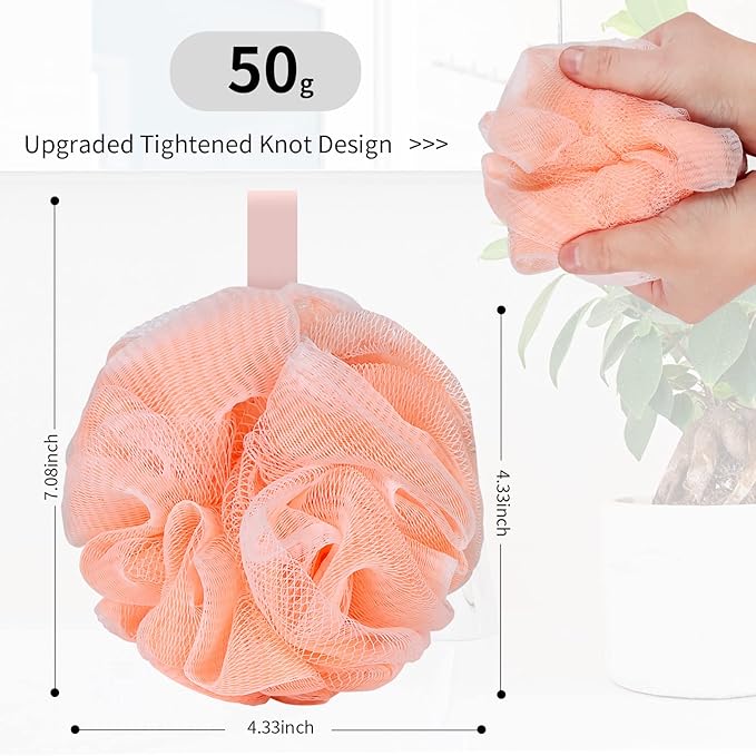 FARMOGA Bath Loofah Sponge Body Scrubber Shower Sponge Exfoliating Mesh Pouf - Image 2