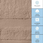 White Classic Luxury Taupe Hand Towels - Image 7
