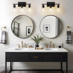 3 Light Bathroom Light Fixtures Black Vanity Light Over Mirror Modern Farmhouse - Image 2