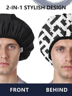 Years calm Men Shower Cap Reusable Waterproof, Dual-Layer Design, Double-Sided - Image 3