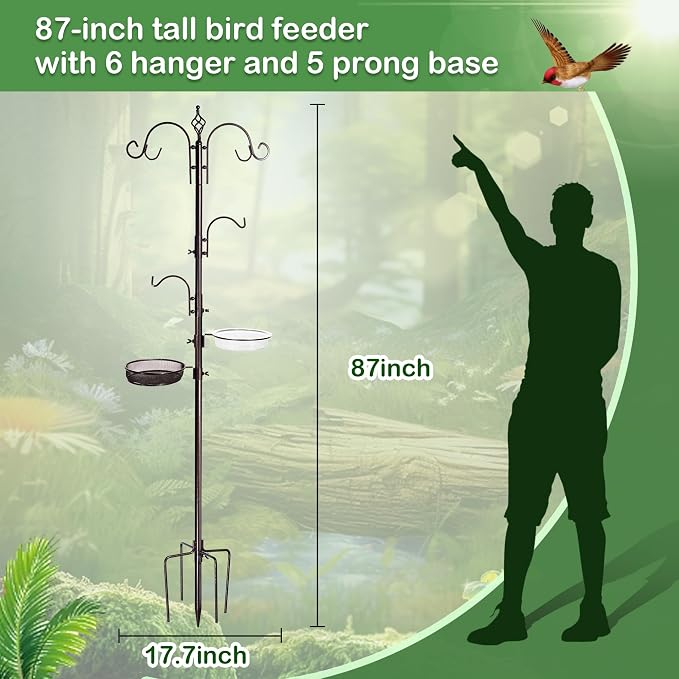 YINGYM Bird Feeding Station Kit, 87 Inches Bird Feeder Pole - Image 2