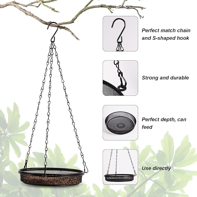 HRAYLTOP 2-in-1 Set Hanging Bird Feeder and Bath - Image 3