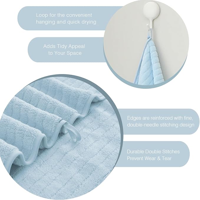 Hailea 18 Piece Family Bath Towel Set Include 6 Bath Towels, 6 Hand Towels and - Image 7