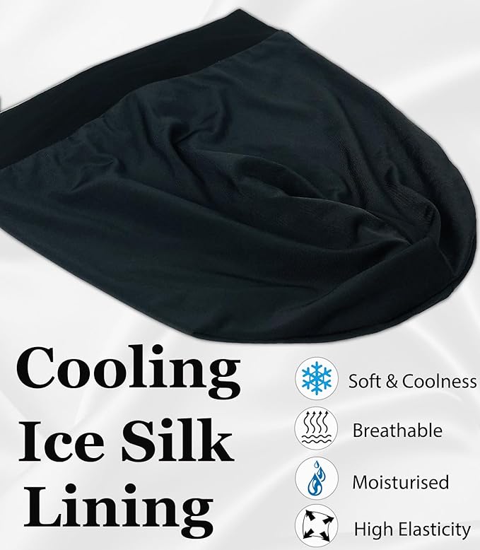 Sleep Cap Bonnet for Sleeping Black Women, Adjustable Cooling Ice Silk Lined - Image 3