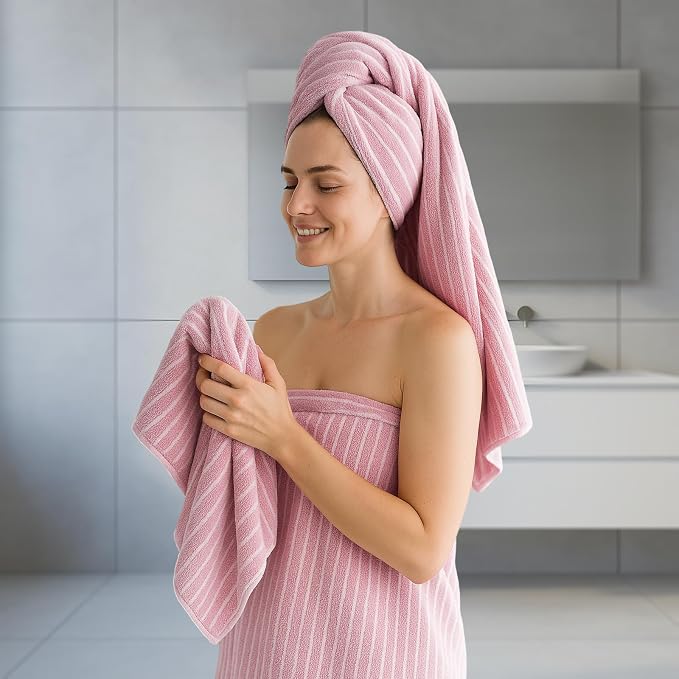 REDKISS Ultra Soft Bath Towels Set of 6 Large 35"x70" | 100% Microfiber - Image 2