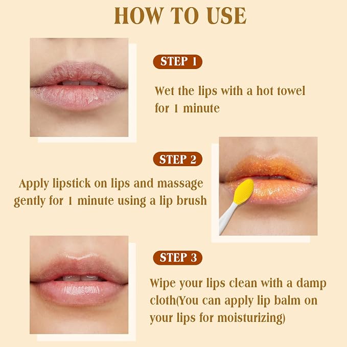 Turmeric Lemon Lip Scrub with Brush, Lip Scrubber Exfoliator - Image 6