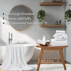 8-Piece White Bath Towels Set, 2 Oversized Large Bath Towels Sheet, 2 Hand - Image 7