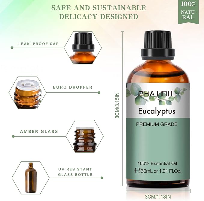PHATOIL Eucalyptus Essential Oil 30ML, Pure Eucalyptus Essential Oils - Image 5