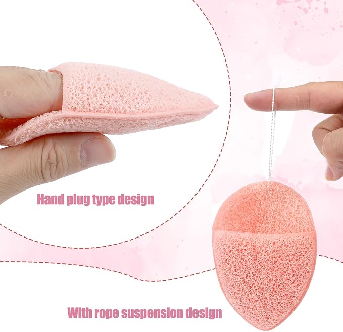 9PCS Drop Shape Exfoliating Face Scrubber Sponge Daily Cleansing Facial Sponges - Image 5