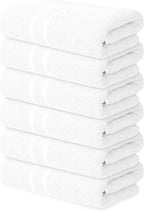 Basic Medium Bath Towels 24x48 Inches – Pack of 6 – White Color – Soft and by TEXTILA