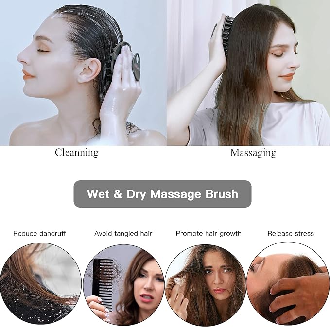 INNERNEED Scalp Care Massager Shampoo Brush, Wet & Dry Manual Head Scrubber - Image 5