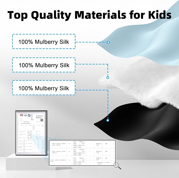 Silk Sleep Eye Mask for Kids, 100% Real Natural Pure Silk Sleeping Masks - Image 2