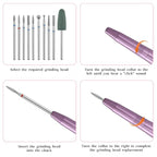 10 PCS Nail Drill Bits Set, Russian Manicure Drill Bits, Cuticle Remover Nail - Image 4