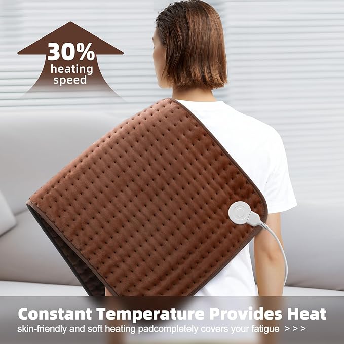 VALGELUIK 17x33 Heating Pad for Pain Relief | Ultra-Soft Microplush Fabric | 6 - Image 4