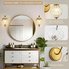 1 Piece Vintage Wall Sconce, 1-Light Mid Century Matte Brass Finish Wall Sconce - Image 3