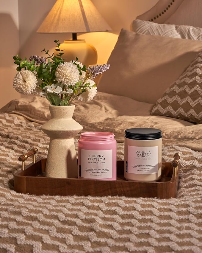 M&SENSE Large Cherry Blossom Scented Candle, 19.4oz Natural Soy Wax, 110-Hour - Image 7