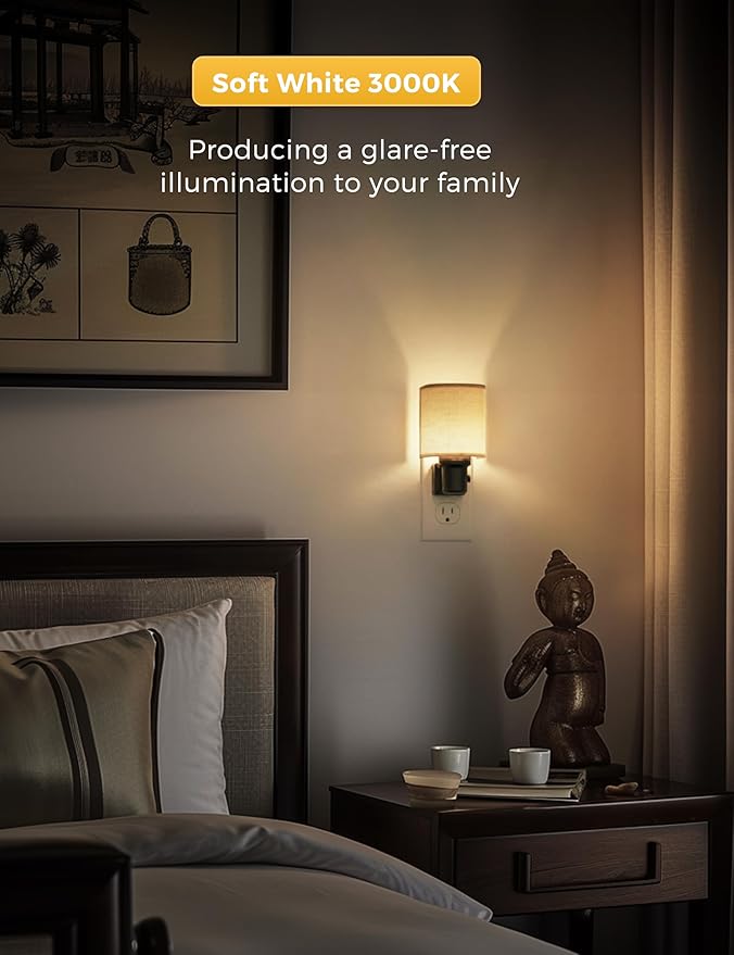 L LOHAS LED Night Lights Plug into Wall, Plug in Night Light Dimmable, - Image 3