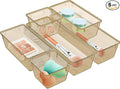 WOWBOX 6 Pack Clear Drawer Organizer Set, Acrylic Drawer Storage Trays by WOWBOX