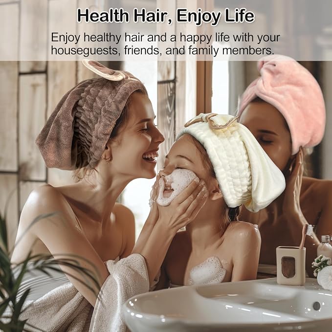 Jseng Microfiber Hair Towel Caps - Image 2