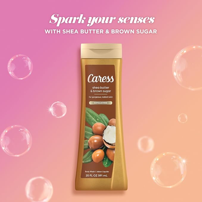 Caress Body Wash, Shea Butter & Brown Sugar, Moisturizing Body Wash - Image 3