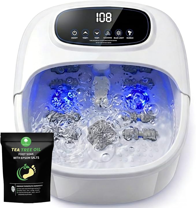 Foot Spa Bath Massager with Heat & Bubbles, Foot Soaking Tub with UV Ozone by ACCOPURO