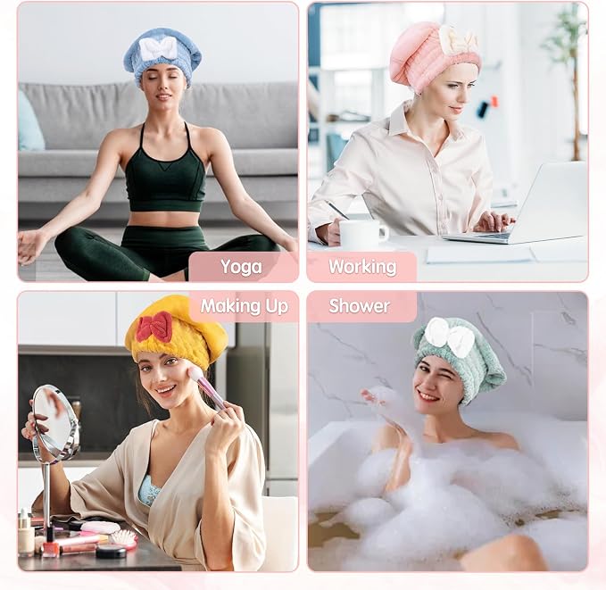 Microfiber Hair Drying Caps, Shower Caps - Image 5