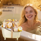Spa Gift Baskets For Women and Men, Home Luxury Scents Honey Almond Bath Sets - Image 5