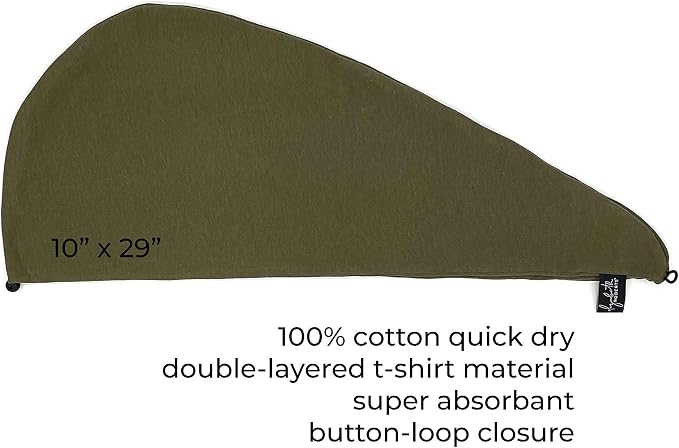 Elizabeth Roberts 100% Cotton T Shirt Hair Towel Wrap Plopping Essential Turban - Image 3