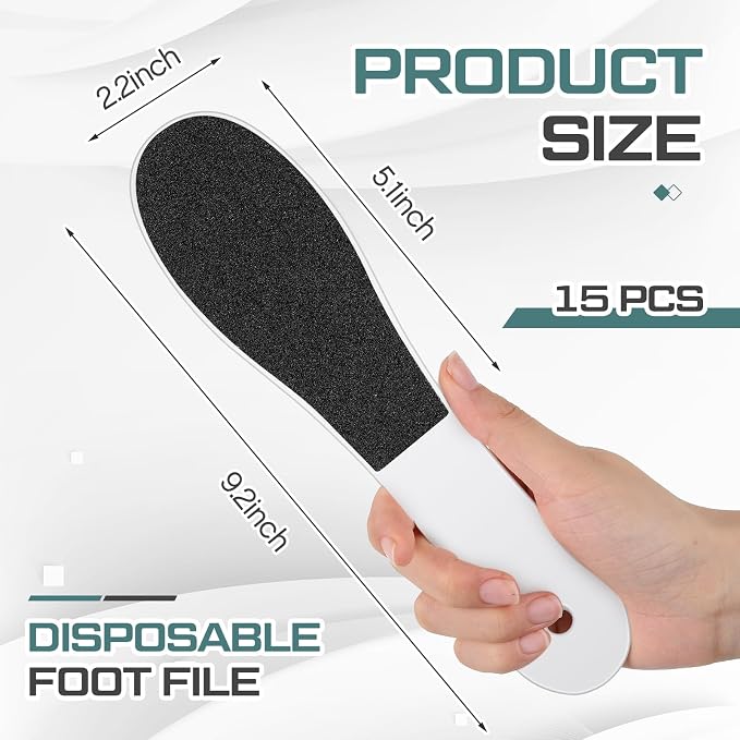 Lothee 15 Pack Foot File Foot Callus Remover Double Sided Professional - Image 2