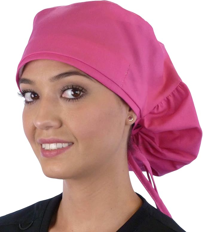 Sparkling EARTH Big Hair Ponytail Classic Surgical Style Scrub Working Cap by SparklingEARTH