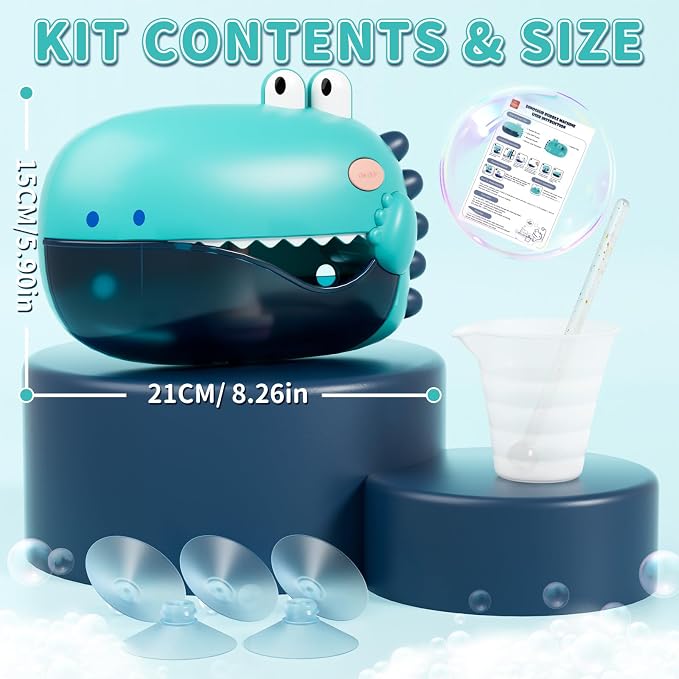 Lehoo Castle Toddler Bath Toys, Bath Bubble Machine, Dinosaur Bath Toys - Image 7