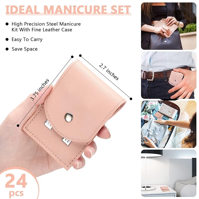 Geosar 12 Sets Manicure Set Bulk Nail Clippers Pedicure Kit Stainless Steel - Image 2