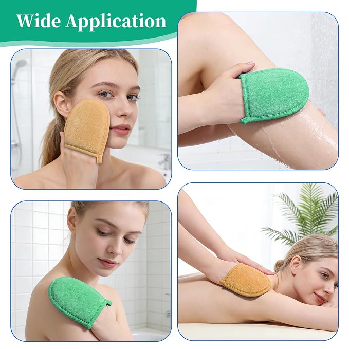 2 Pcs Exfoliating Facial Scrubber Mitt, Face Deep Exfoliating Cleaning - Image 7