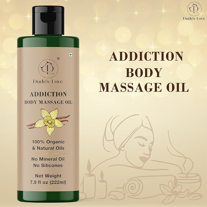 Addiction Body Massage Oil | Vanilla Scent | 100% Natural & Organic Oils | No - Image 2