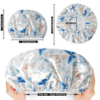 Shower Cap for Women, Double Layers Shower Caps Reusable Waterproof, Bathing - Image 4