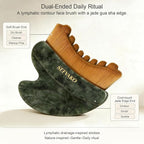 Lymphatic Contour Face Brush, Dual-Ended Dry Brush + Cool-Touch Jade Gua Sha - Image 5