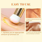Liyalan Shimmer Body Oil Rose Gold Color 1.0 fl.oz Face Glow Pearl Highlighter - Image 8