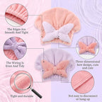 2Pcs Skin-Friendly Hair Drying Cap Quick-Drying Hair Towel Cap Microfiber - Image 3