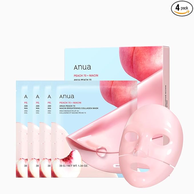 ANUA Peach 70 Niacin Brightening Collagen Mask, Overnight Face Mask by Anua