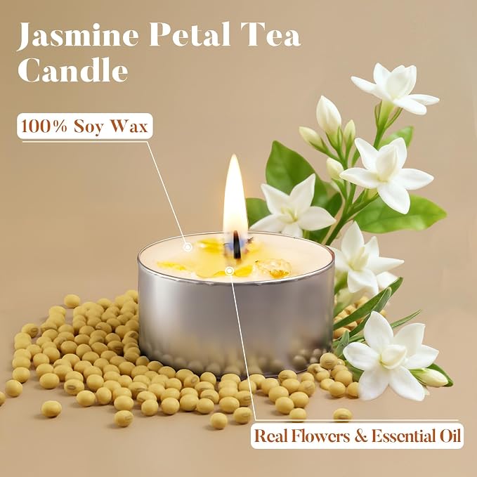 48 Pack Jasmine Scented Tealight Candles - Image 2