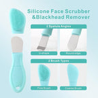 Blackhead Remover & Silicone Face Scrubber, Face Spatula, Facial Cleansing Brush - Image 2